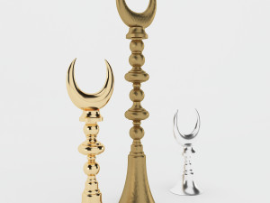 3d ALEM golden crescent and silver crescent 3D Model