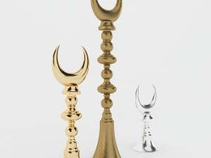 3d ALEM golden crescent and silver crescent 3D Model