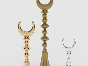 3d ALEM golden crescent and silver crescent 3D Model