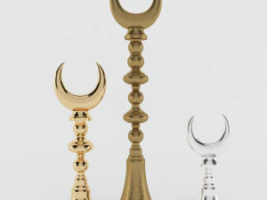 3d ALEM golden crescent and silver crescent 3D Model