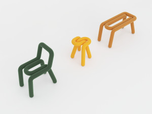 BOLD stool chair Bench 3D-Modell