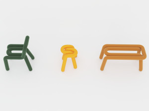 BOLD stool chair Bench 3D-Modell