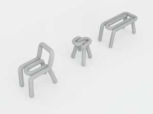 BOLD stool chair Bench 3D-Modell