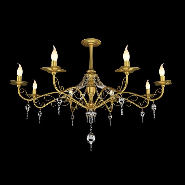 Classic chandelier 3D Модель .c4d .max .obj .3ds .fbx .stl .blend 