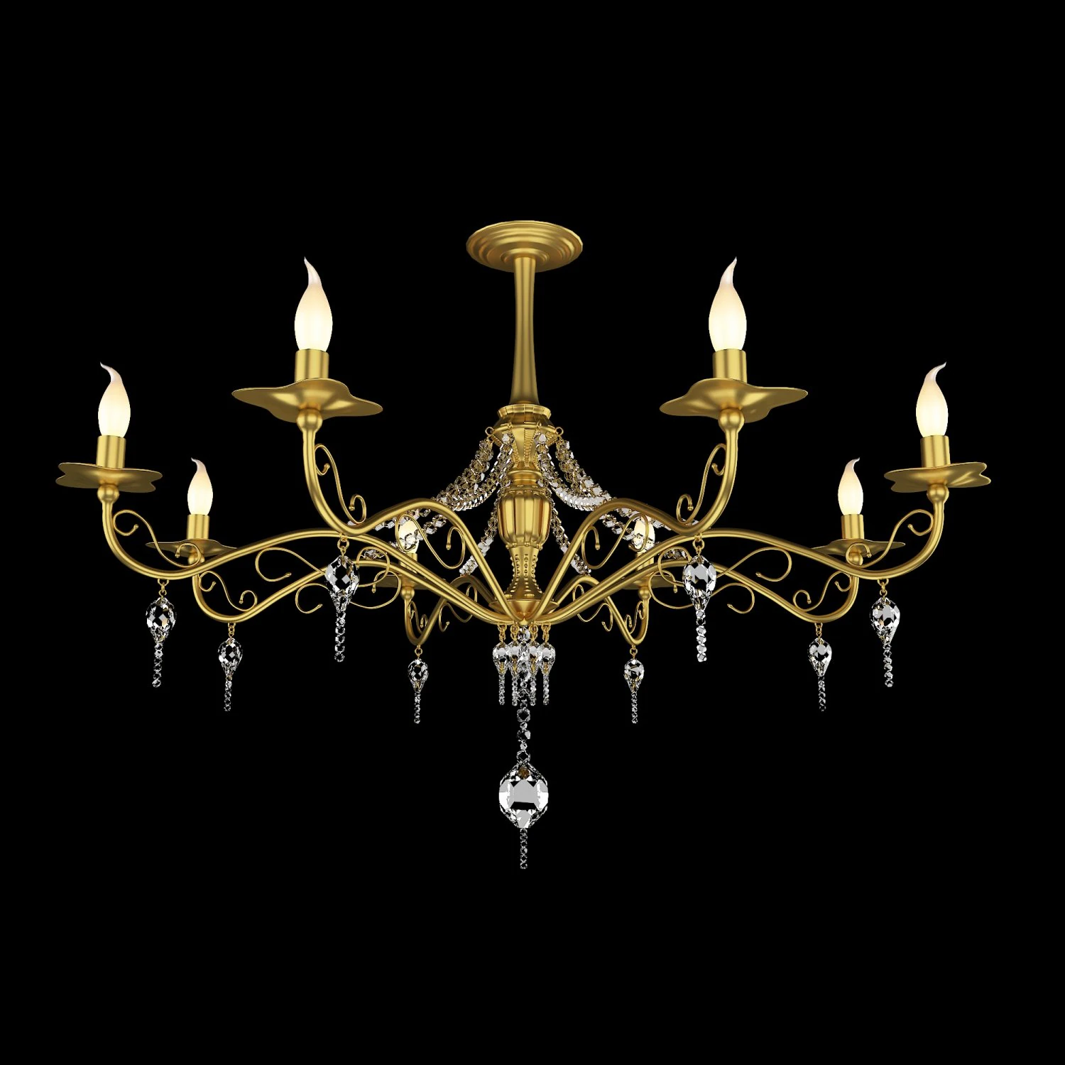 Classic chandelier 3D Model .c4d .max .obj .3ds .fbx .stl .blend 