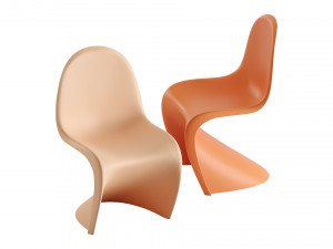 Panton Chair color Peach Fuzz by Vitra 3D Модель