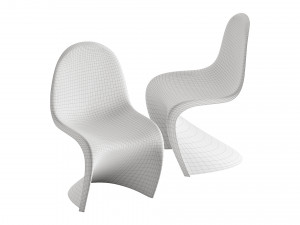 Panton Chair color Peach Fuzz by Vitra 3D Модель