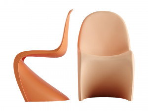 Panton Chair color Peach Fuzz by Vitra 3D Модель
