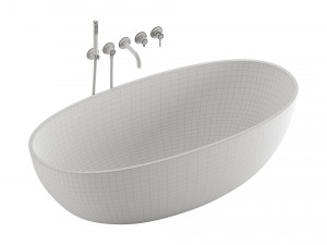 Y 5-Hole Bath Mixer and Shell Wanna by OMNIRES 3D Model