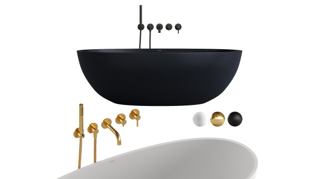 Y 5-Hole Bath Mixer and Shell Wanna by OMNIRES 3D Model .c4d .max .obj .3ds .fbx .stl .blend 
