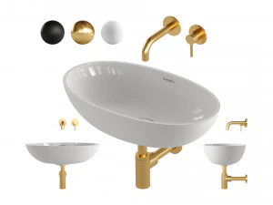 SHELL Countertop Basin and Y Basin Mixer by OMNIRES 3D Model