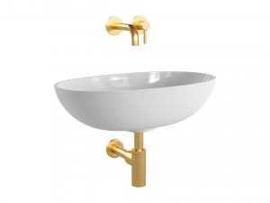 SHELL Countertop Basin and Y Basin Mixer by OMNIRES 3D Model