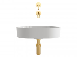 OVO Countertop Basin and Y Basin Mixer by OMNIRES 3D Модель