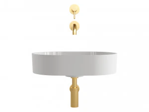 Lavat&oacute;rio de bancada OVO e misturador de lavat&oacute;rio em Y da OMNIRES Modelo 3D