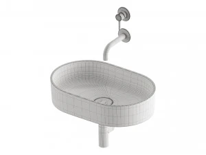 Lavat&oacute;rio de bancada OVO e misturador de lavat&oacute;rio em Y da OMNIRES Modelo 3D