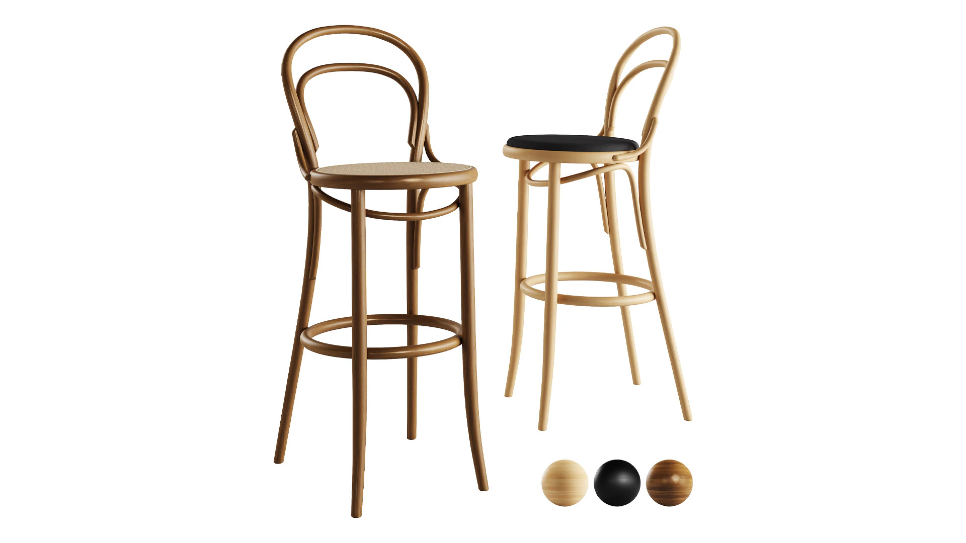 14 Barstool by TON 3D Model .c4d .max .obj .3ds .fbx .stl .blend 