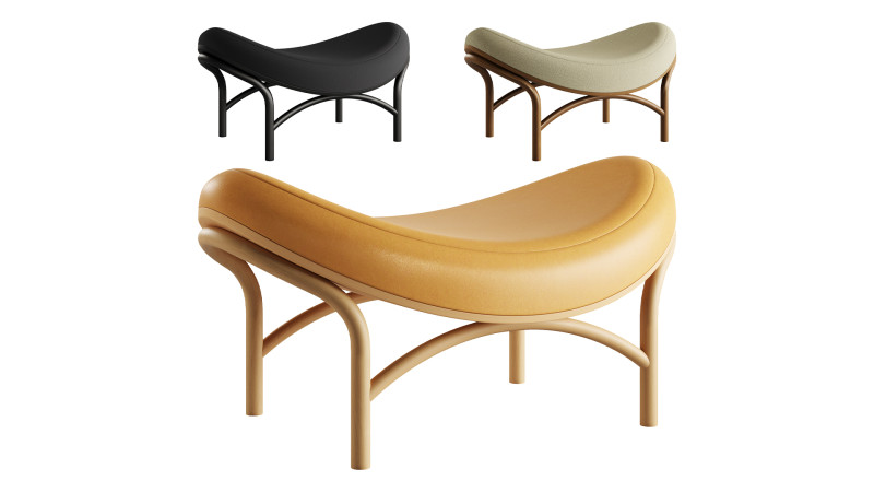 Chips Ottoman by TON 3D Model .c4d .max .obj .3ds .fbx .stl .blend 