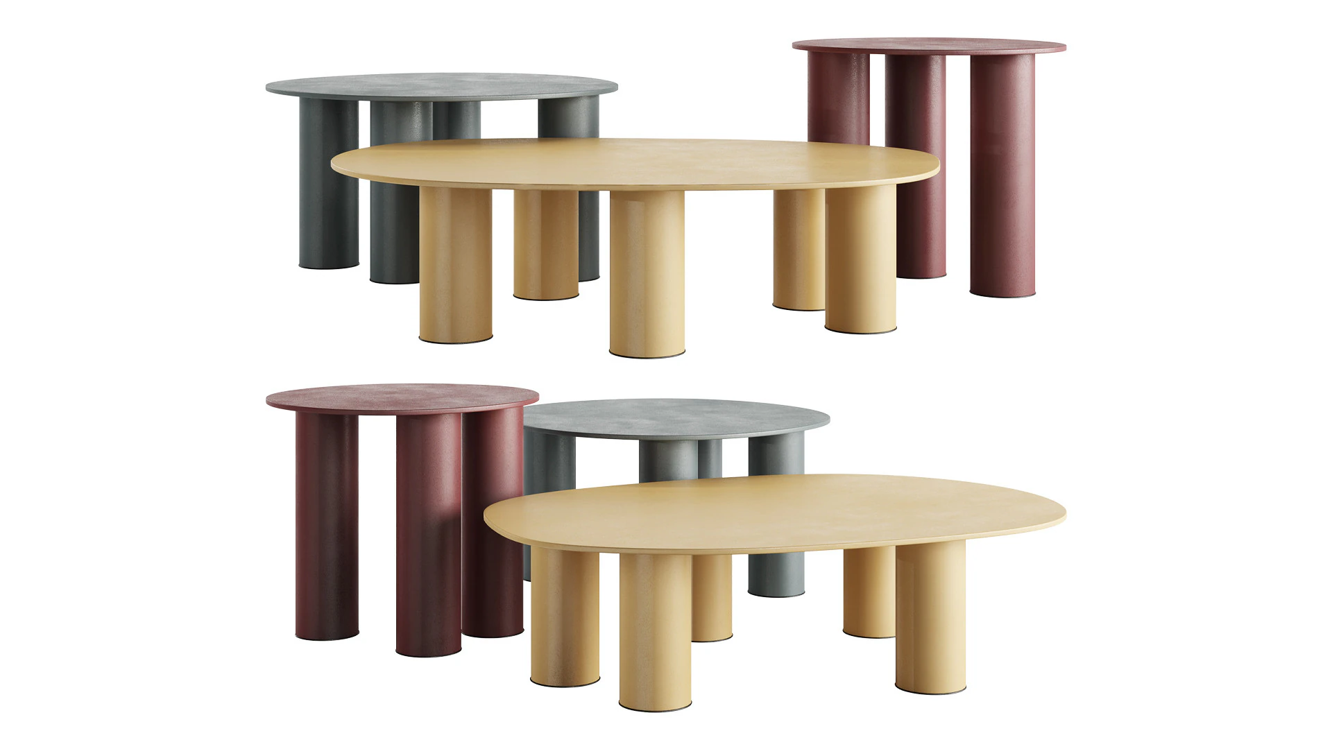 HYPPO Coffee Tables by S-CAB 3D Model .c4d .max .obj .3ds .fbx .stl .blend