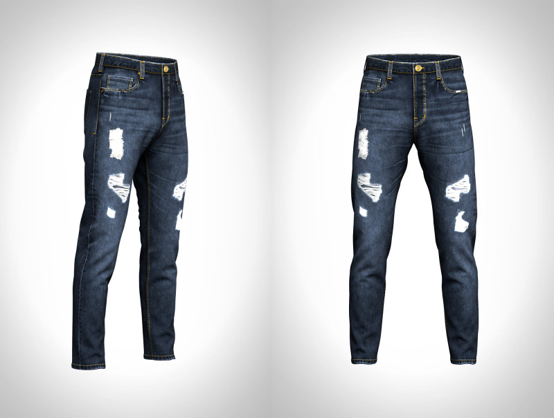 Mens Denim Jeans Modello 3D .c4d .max .obj .3ds .fbx .stl .blend 