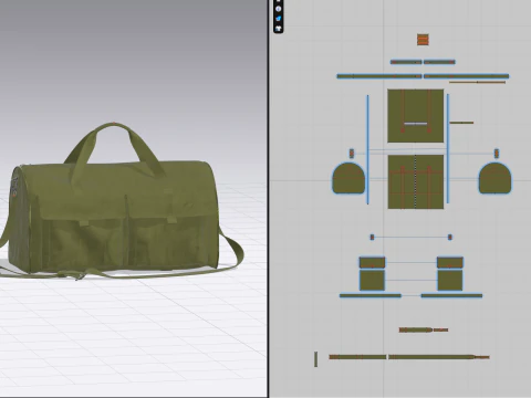 Travel Duffel Bag 3D Model