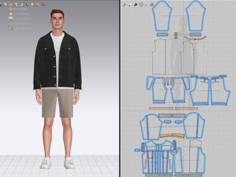 Denim Jacket and Shorts Outfit Modèle 3D