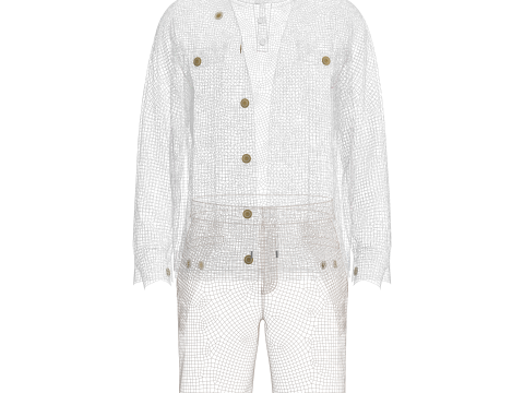 Denim Jacket and Shorts Outfit Modèle 3D