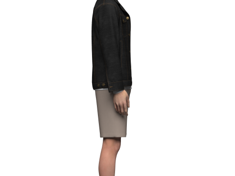 Denim Jacket and Shorts Outfit Modèle 3D