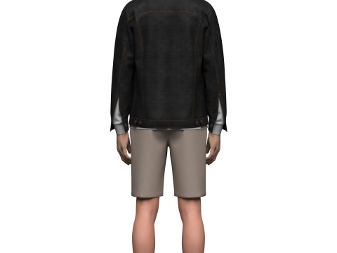 Denim Jacket and Shorts Outfit Modèle 3D