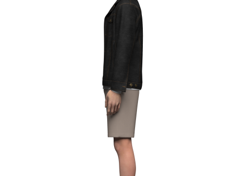 Denim Jacket and Shorts Outfit Modèle 3D
