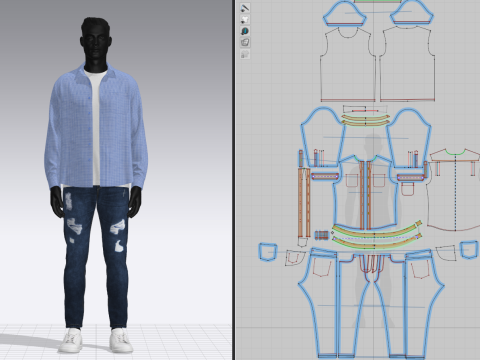 Denim Jacket and Shorts Outfit 3D 모델