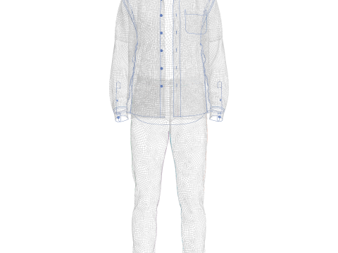 Denim Jacket and Shorts Outfit 3D 모델