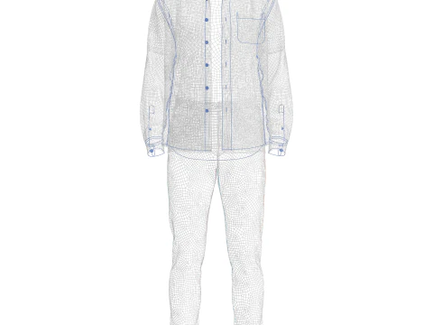 Denim Jacket and Shorts Outfit 3D Model