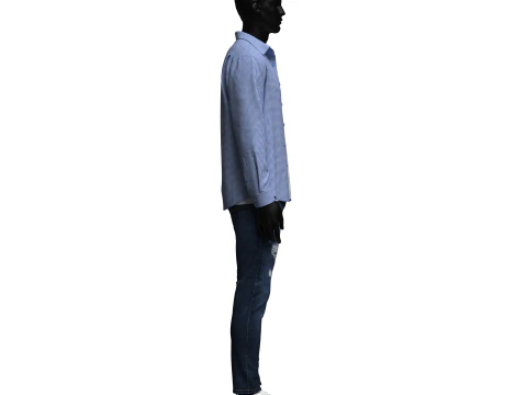 Denim Jacket and Shorts Outfit 3D Model