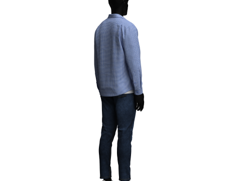 Denim Jacket and Shorts Outfit 3D 모델