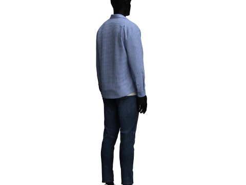 Denim Jacket and Shorts Outfit 3D Model