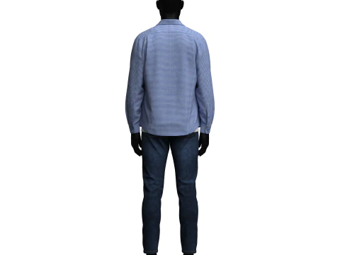Denim Jacket and Shorts Outfit 3D Model