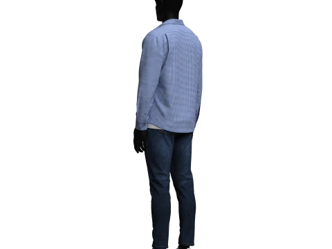 Denim Jacket and Shorts Outfit 3D Model