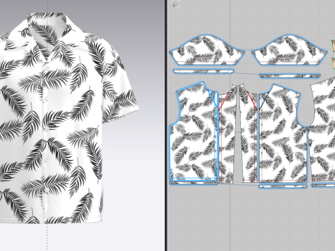 Mens Short Sleeve Shirt 3D Модель