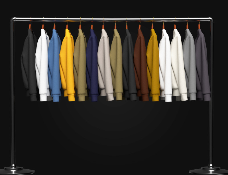 Sweatshirt On Steel Rack Modelo 3D .c4d .max .obj .3ds .fbx .stl .blend 