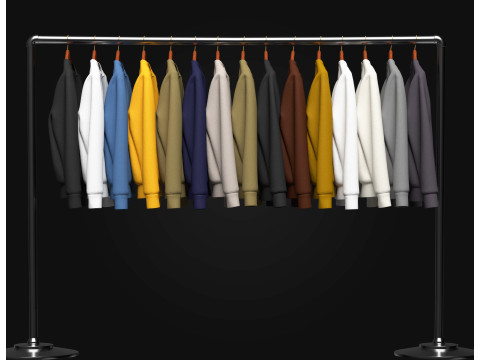 Sweatshirt On Steel Rack 3D Model