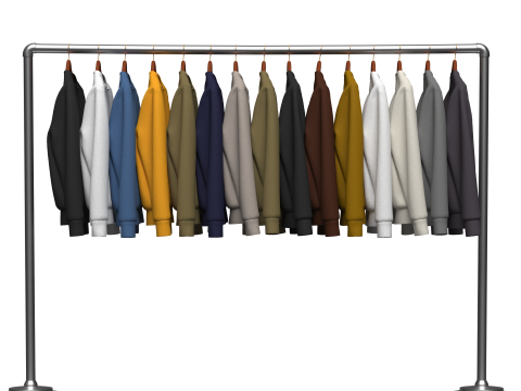 Sweatshirt On Steel Rack Modelo 3D