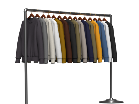 Sweatshirt On Steel Rack Modelo 3D