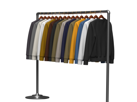Sweatshirt On Steel Rack Modelo 3D