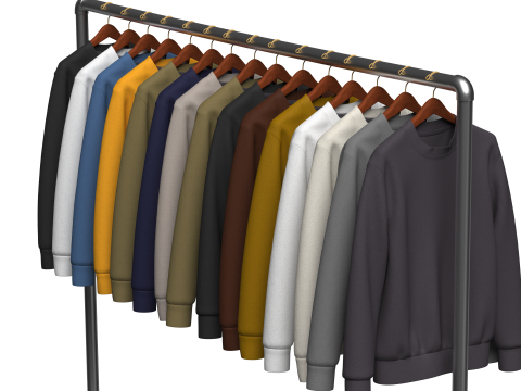 Sweatshirt On Steel Rack Modelo 3D