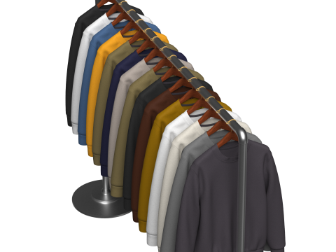 Sweatshirt On Steel Rack Modelo 3D