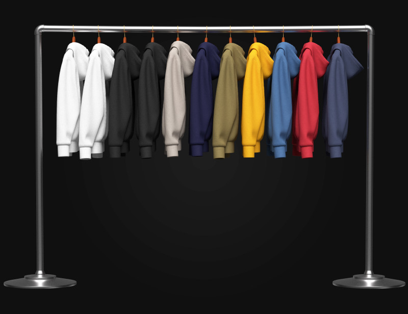 Hoodie On Steel Rack Modelo 3D .c4d .max .obj .3ds .fbx .stl .blend 