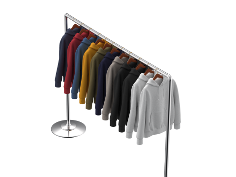 Hoodie On Steel Rack Modelo 3D