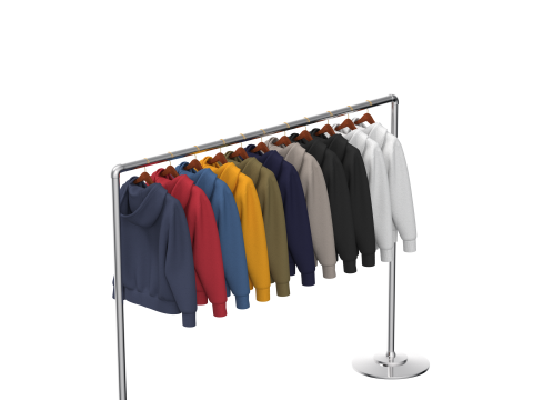 Hoodie On Steel Rack Modelo 3D