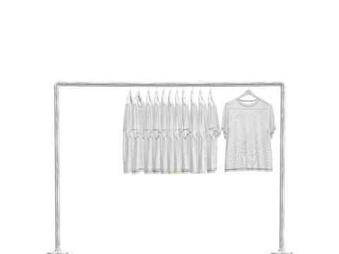 TShirt On Steel Hanger Modelo 3D