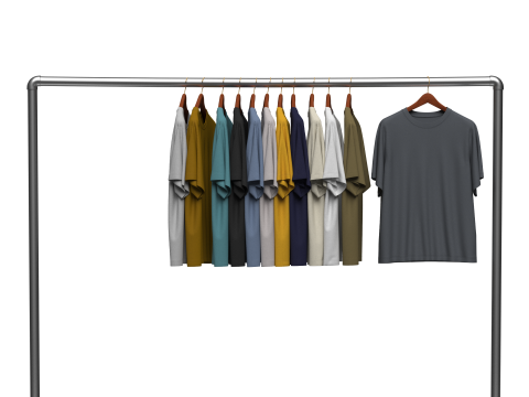 TShirt On Steel Hanger Modelo 3D